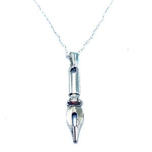 Fountain Pen Necklace Writer Author Gift